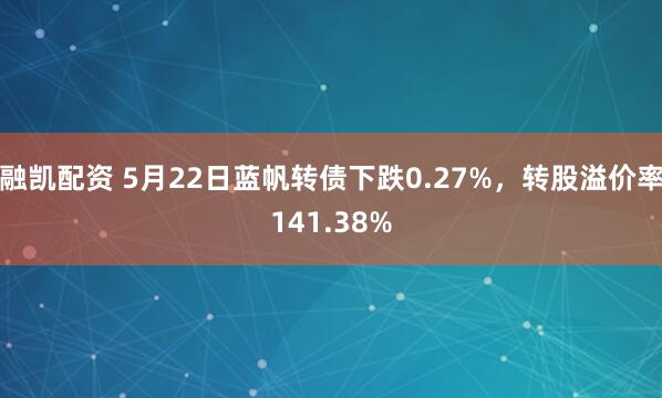 融凯配资 5月22日蓝帆转债下跌0.27%，转股溢价率141.38%